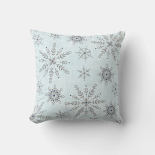 Purpurina Snowflakes Couch Cojín decorativo