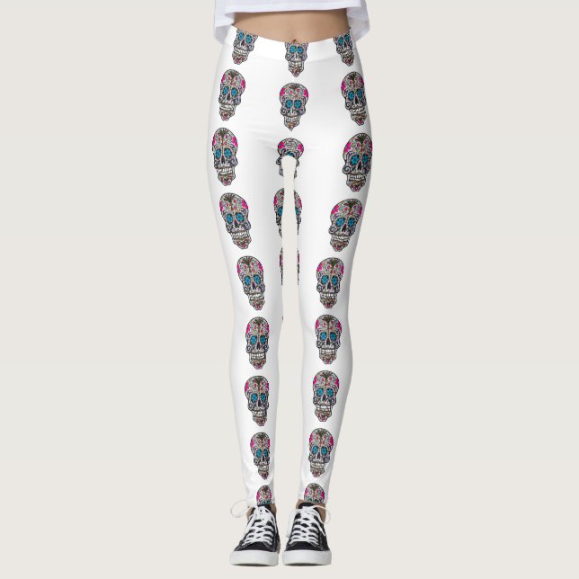 purpurina Sugar Skull leggings (Anverso)