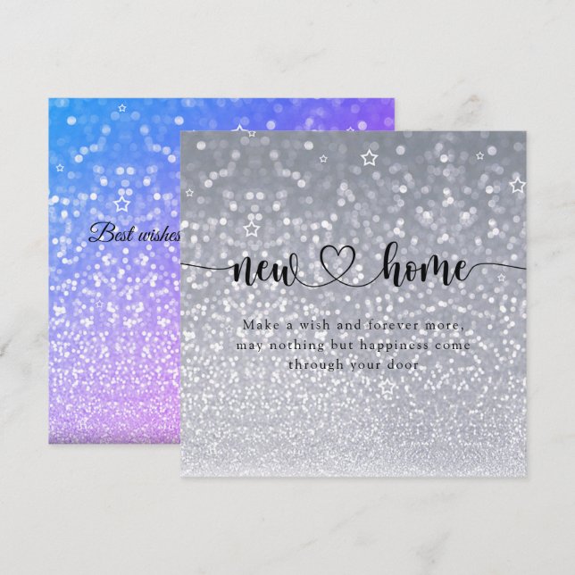 Purpurina Tarjeta Mínima Nueva Hogar Calentador de (Anverso / Reverso)