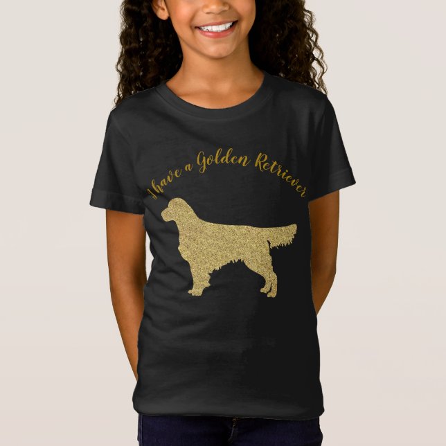 Purpurina Tengo una camiseta de Golden Retriever (Anverso)