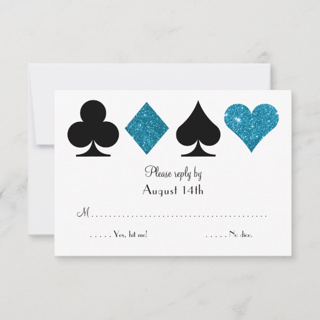 Purpurina Turquesa RSVP de Las Vegas Destiny Weddi (Anverso)