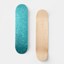 Purpurina verde azulado Skateboard