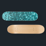 Purpurina verde azulado Skateboard<br><div class="desc">Crea tu propio skateboard personalizado con tus propias imágenes y texto.</div>