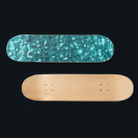 Purpurina verde azulado Skateboard<br><div class="desc">Crea tu propio skateboard personalizado con tus propias imágenes y texto.</div>