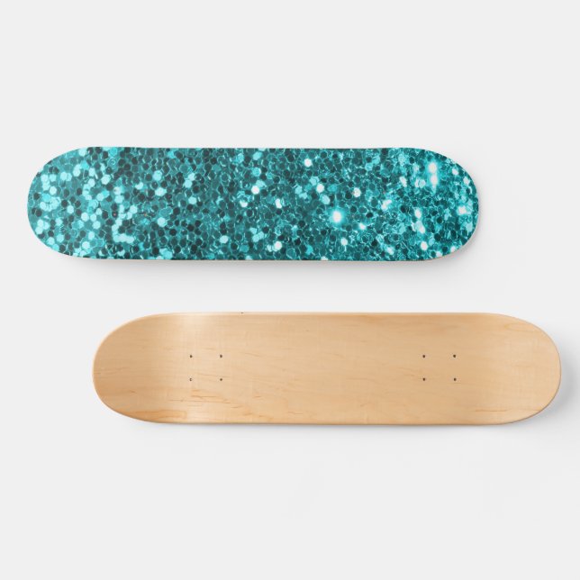 Purpurina verde azulado Skateboard (Horz)