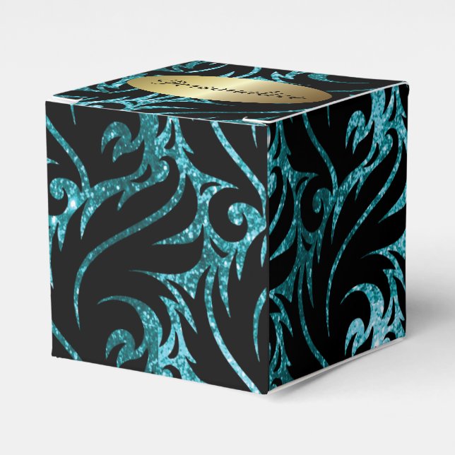 Purpurina verde azulado y caja de favoritos diseña (Costado Anverso)