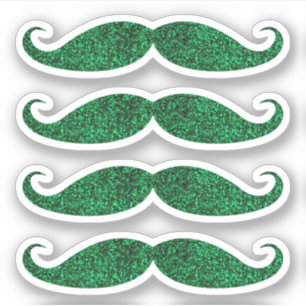 purpurina verde bigote pegatinas