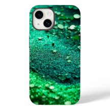 Purpurina verde brillante Funda duro para iPhone M