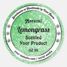 Purpurina verde esmeralda con etiquetas de product