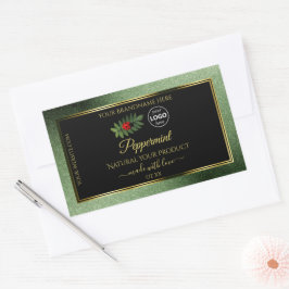 Purpurina Verde Etiquetas de productos negras Logo