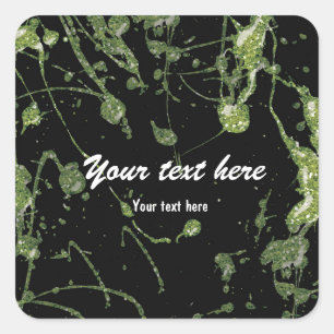 Purpurina verde Paint Splatter fiesta etiqueta peg