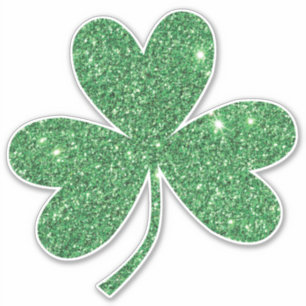 Purpurina verde Shamrock Pegatina de corte de beso
