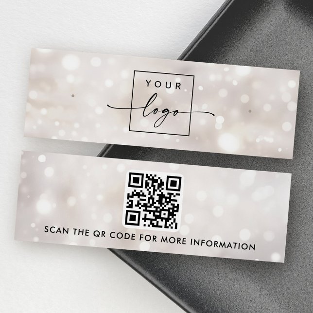 Purpurinas de bokeh de ensueño iluminan la tarjeta (Dreamy bokeh glitter lights earring display card)