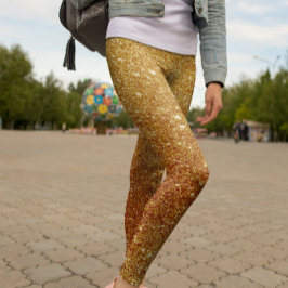 Purpurinas de oro de espuma moderna leggings femen