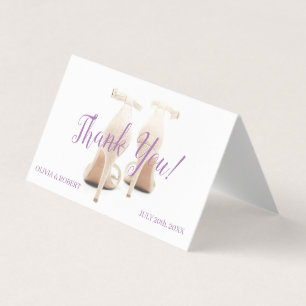 Purpurinas de Plata stilettos Gracias Tarjeta pleg