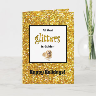 Purpurinas de tarjetas de Navidades de Golden Retr