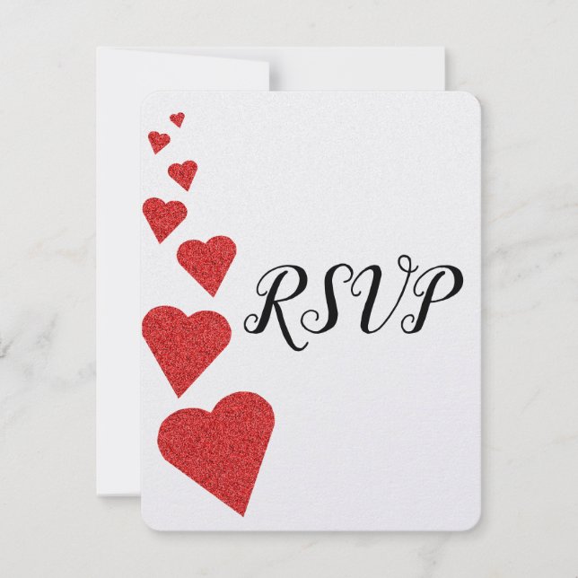 Purpurinas rojos Boda RSVP (Anverso)
