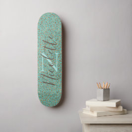 Purpurinoso de moda Pies Monograma Skateboard