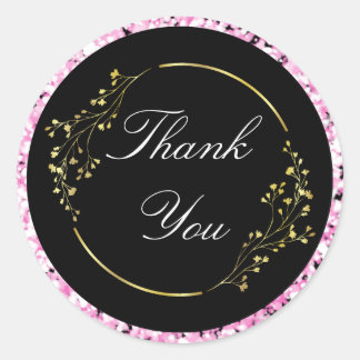 Purpurinoso y Golden Gracias Pegatina Elegant