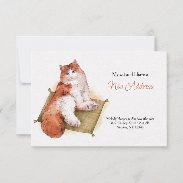 Purr Cat Moving Invitación (Anverso)