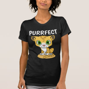 PURRFECT CUTE LADIES FLIRTY CAT Camisetas