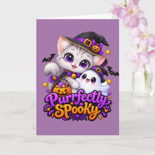 Purrfectamente espeluznante – Tarjeta de saludo de