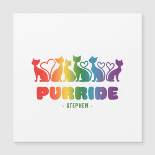 Purride - Silhouette de gato arco iris LGBTQ+ Pun 