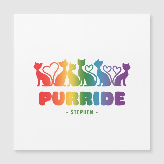 Purride - Silhouette de gato arco iris LGBTQ+ Pun  (Anverso)