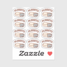 PURRITO Cat Burrito DOZEN Mini Pegatinas