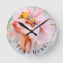Purty Pig en un reloj redondo de vestir