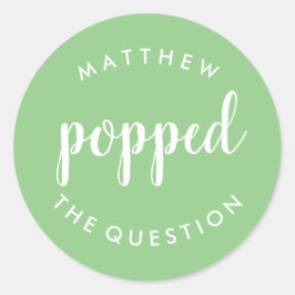 Puso la pregunta Pegatina Sage Green