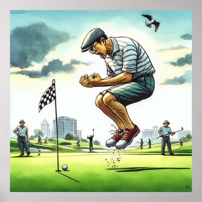 Putt perdida - Impresión de arte de golf (Frente)