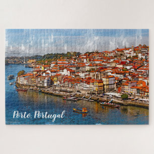 Puzzle С paisaje de Porto, río Douro. Portugal.Camiseta