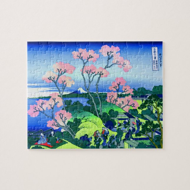 Puzzle 北 斎 Goten-Yama Hill Hokusai Cherry Blossom Bella A (Horizontal)