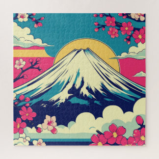 PUZZLE 富士山と桜のポップアートパズル 和モダンな風景