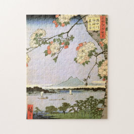 Puzzle 江戸の桜, flores de cerezo del 広重 de Edo, Hiroshige,