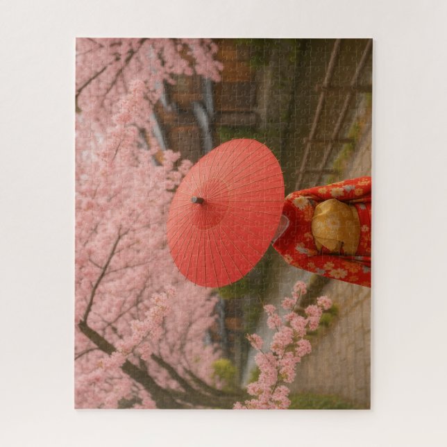 Puzzle 舞妓と満開の桜道/Maiko and Cherry Blossom Path (Vertical)