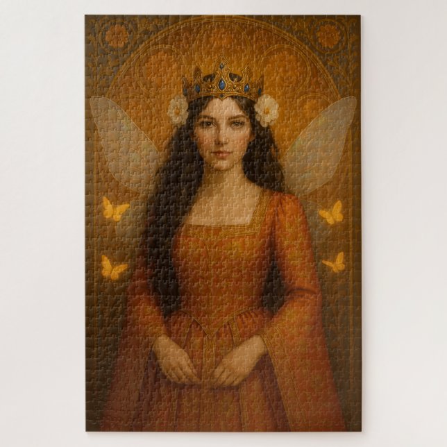 Puzzle 002_A fairy princess in burnt orange. (Vertical)