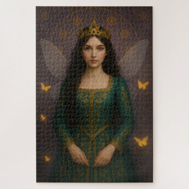 Puzzle 003_A fairy princess in emerald green. (Vertical)