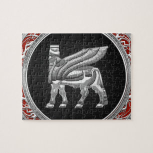 Puzzle [100] Bull coa alas babilónico [plata] [3D]