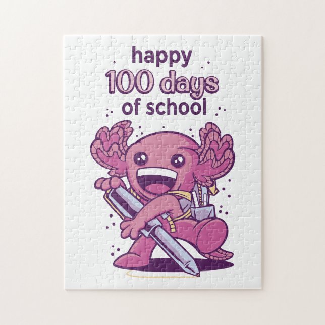 Puzzle 100 días de invitación escolar (Vertical)