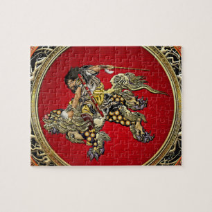 Puzzle [100] Hokusai - Shoki que montan el león de Shishi
