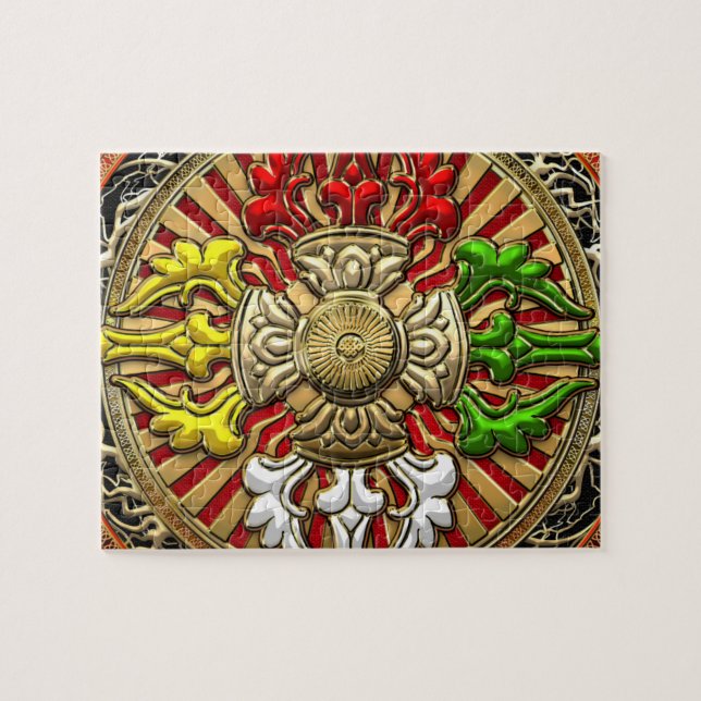 Puzzle [100] Mandala doble tibetana de Dorje (Horizontal)