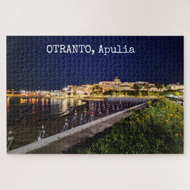 Puzzle 1014 pieces Personalized Otranto by night, Apulia (Horizontal)