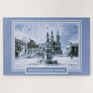 Puzzle 1014 piezas Iglesia Braunschweig Invierno Snowy