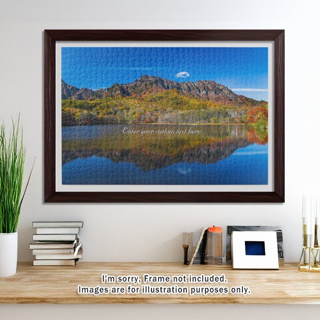 Puzzle [1014] Togakushi Mountains – Autumn Reflections (An image of a puzzle displayed in a bright and open room. // 明るく風通しの良い部屋を飾ったときのイメージ)