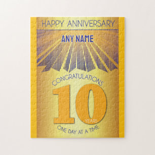Puzzle 10 años   Aniversario personalizado de 12 pasos de