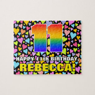 Puzzle 11º Cumpleaños — Corazones Divertidos y Cariñosos 