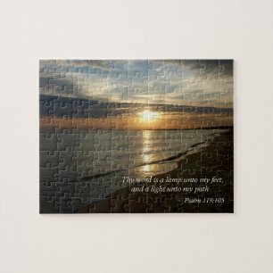 Puzzle 119:105 del salmo Thy palabra es una lámpara