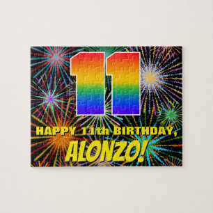 Puzzle 11.º cumpleaños: Fuegos artificiales divertidos y